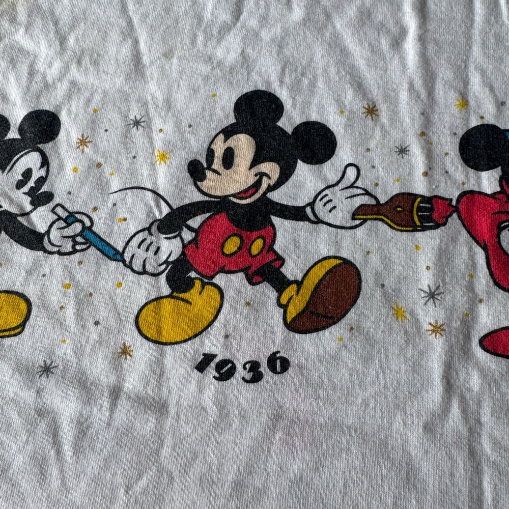 Vintage 1990s Mickey Mouse Through The Years Cartoon White Men’s T-Shirt SZ XL - Picture 16 of 16